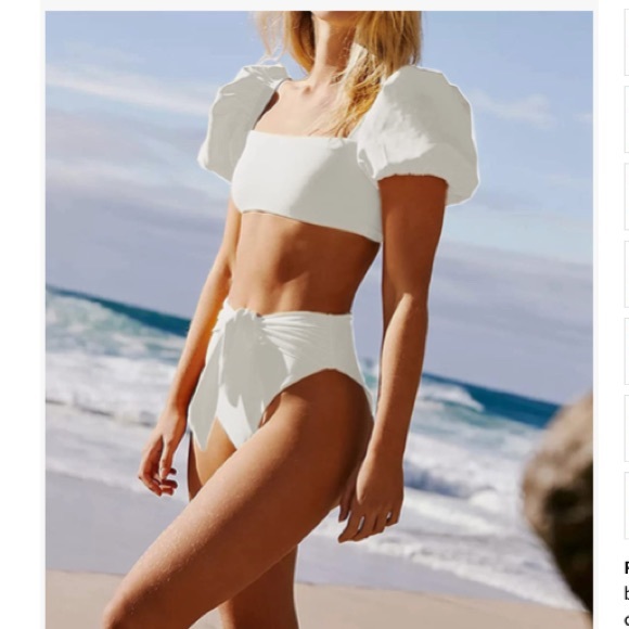 White high waist bikini 2 piece set - Picture 1 of 1